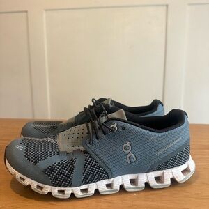 On Cloud Running Blue and Grey Sneakers